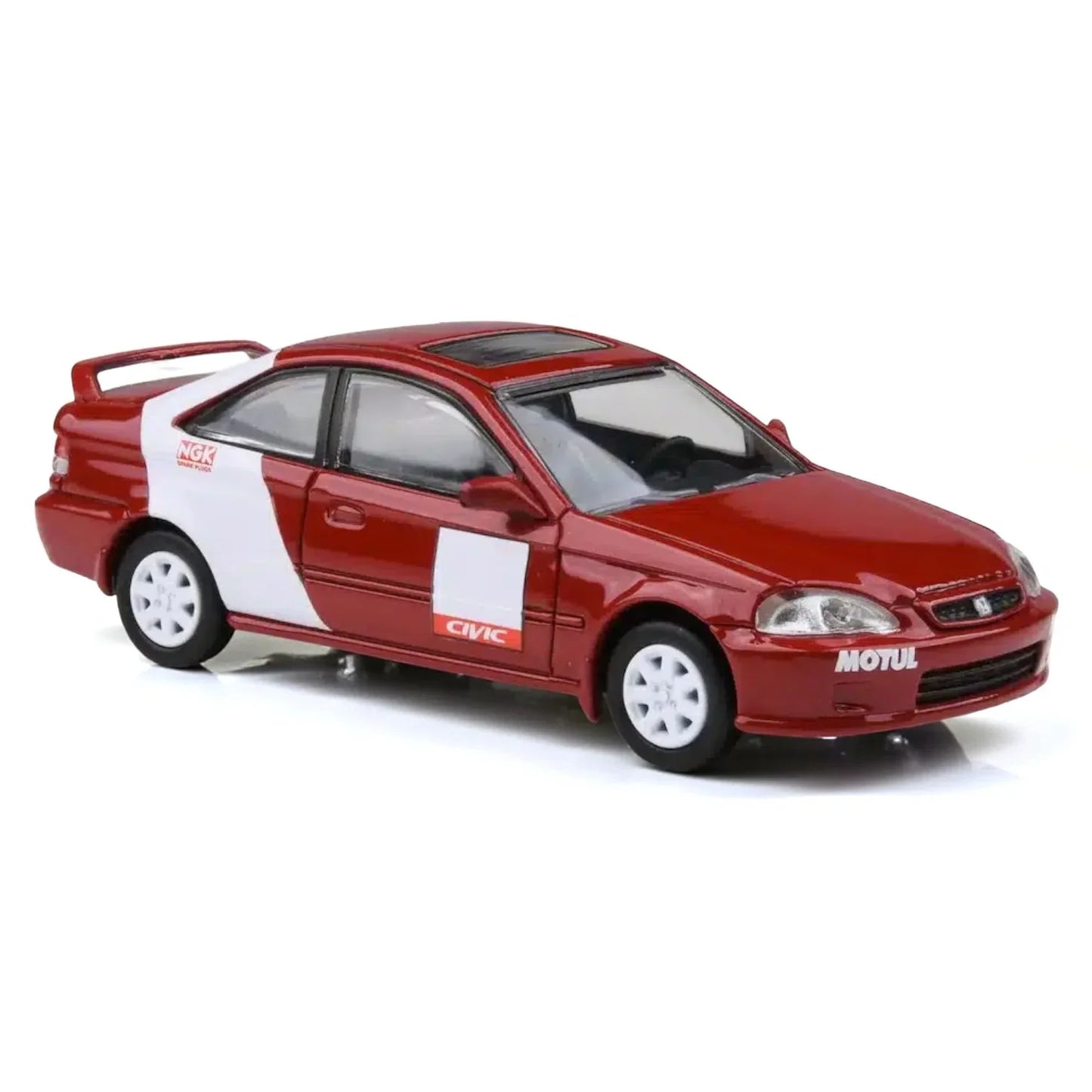 PARA64 1:64 1999 Honda Civic Si EM1 – Kanjo Livery Red with White Stripes | Premium Diecast Model Car