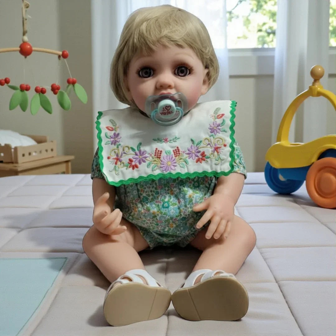 Lifelike Reborn Baby Girl Doll – Toddler with Realistic Sound & Brown Hair