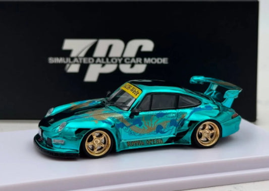 7PC Porsche RWB - 993 Royal Ocean Chrome Blue - Jaiman Toys
