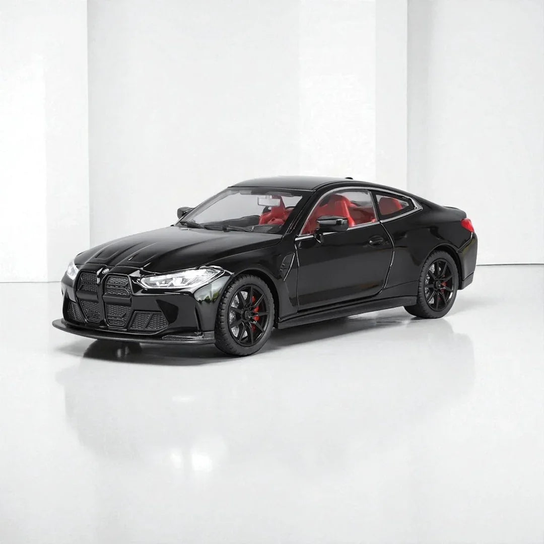 Joy Junction 1:24 BMW M4 Die-Cast Car Model – Black Finish | Openable Doors, Pull-Back Action, Lights & Sound (JJ267) - Jaiman Toys