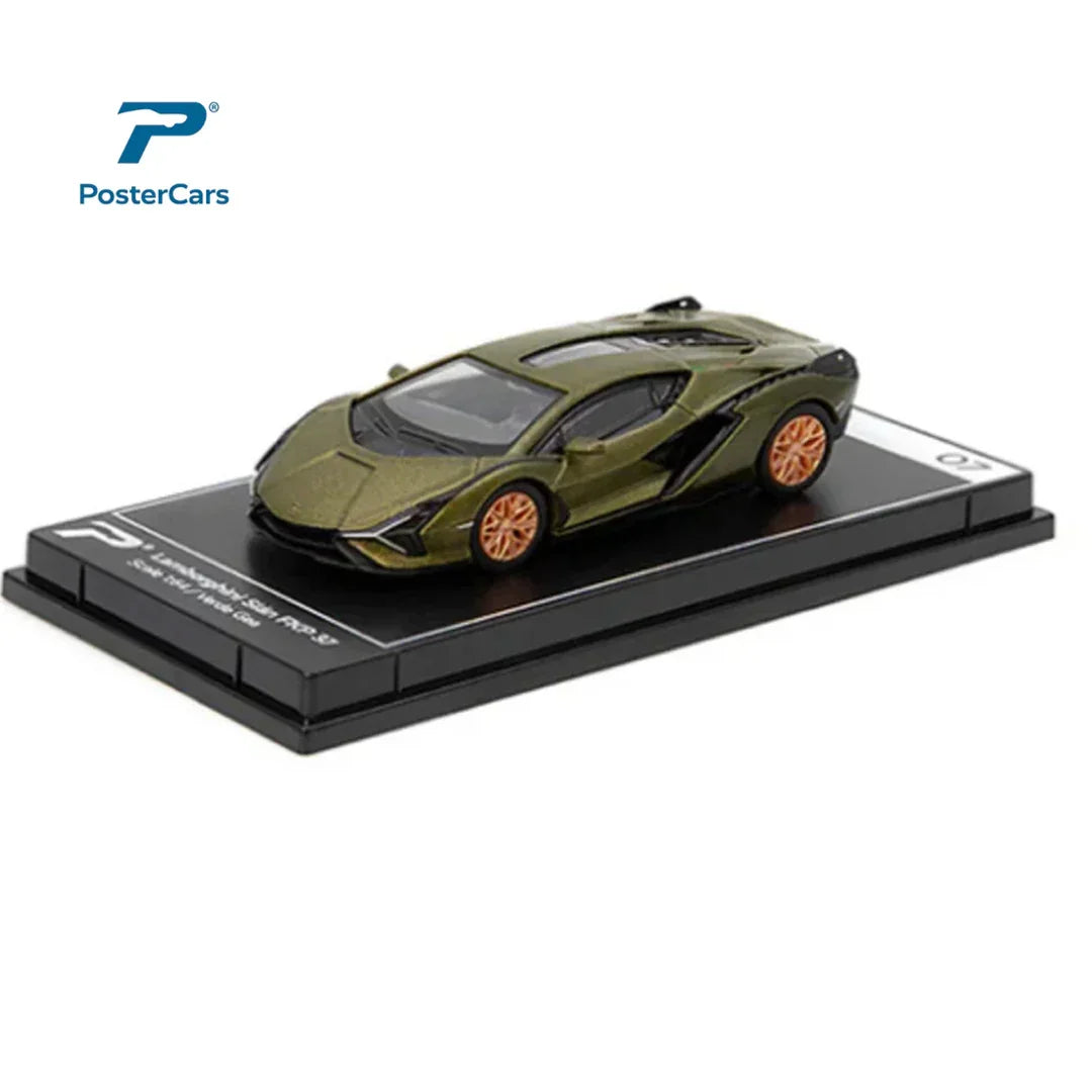 PosterCars 1:64 Lamborghini Sián FKP 37 – Verde Gea | Hypercar League Collection Diecast Model - Jaiman Toys