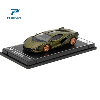 PosterCars 1:64 Lamborghini Sián FKP 37 – Verde Gea | Hypercar League Collection Diecast Model - Jaiman Toys