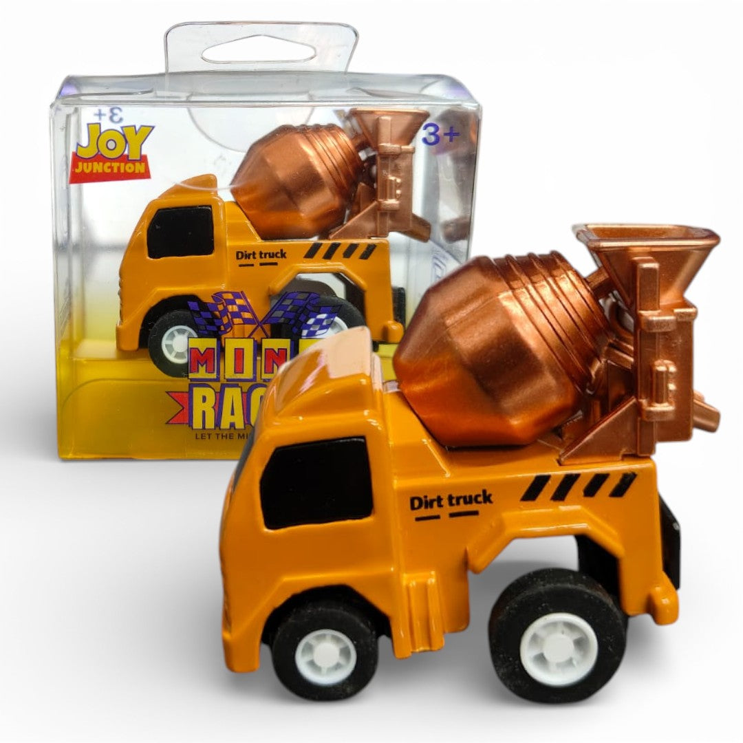 Joy Junction 1:64 Mini Racer Alloy Metal Cement Mixer Truck Toy with Pull-Back Function