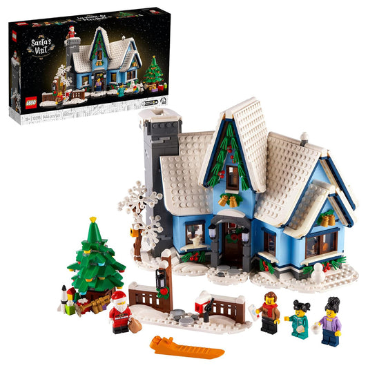 Lego Icons Santa’s Visit 10293 Christmas House Model Building Set for Adults and Families, Festive Home Décor with Xmas Tree