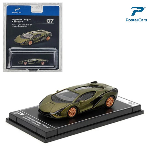 PosterCars 1:64 Lamborghini Sián FKP 37 – Verde Gea | Hypercar League Collection Diecast Model - Jaiman Toys