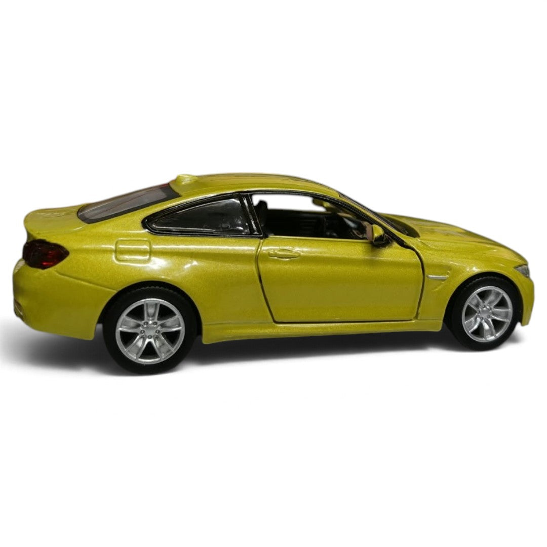 RMZ City BMW M4 1:32 Scale Die-Cast Model Car – Metallic Olive Gold & Red Colour Variants, Collectible with Opening Doors & Pull-Back Action
