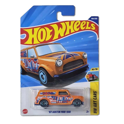 Hot Wheels 1:64 Scale 5-Car Set – Mazda MX-5 Miata 2025 Dream Garage, '22 Ford Maverick Custom, HW 4-Trac Race Day, '67 Austin Mini Van Art Cars & Dragtor