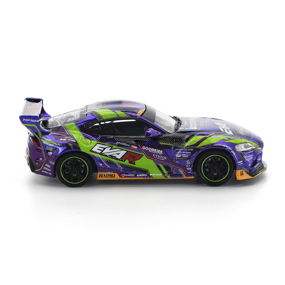 POP RACE 1:64 EVA RT Test Type-01 Goodride Pandem GR Supra PR64-311 | Evangelion 30th Anniversary Diecast Model Car (BGX)