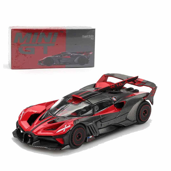 Mini GT Bugatti Bolide Red LHD 1:64 Scale Diecast Model Car | Premium Hypercar Collectible