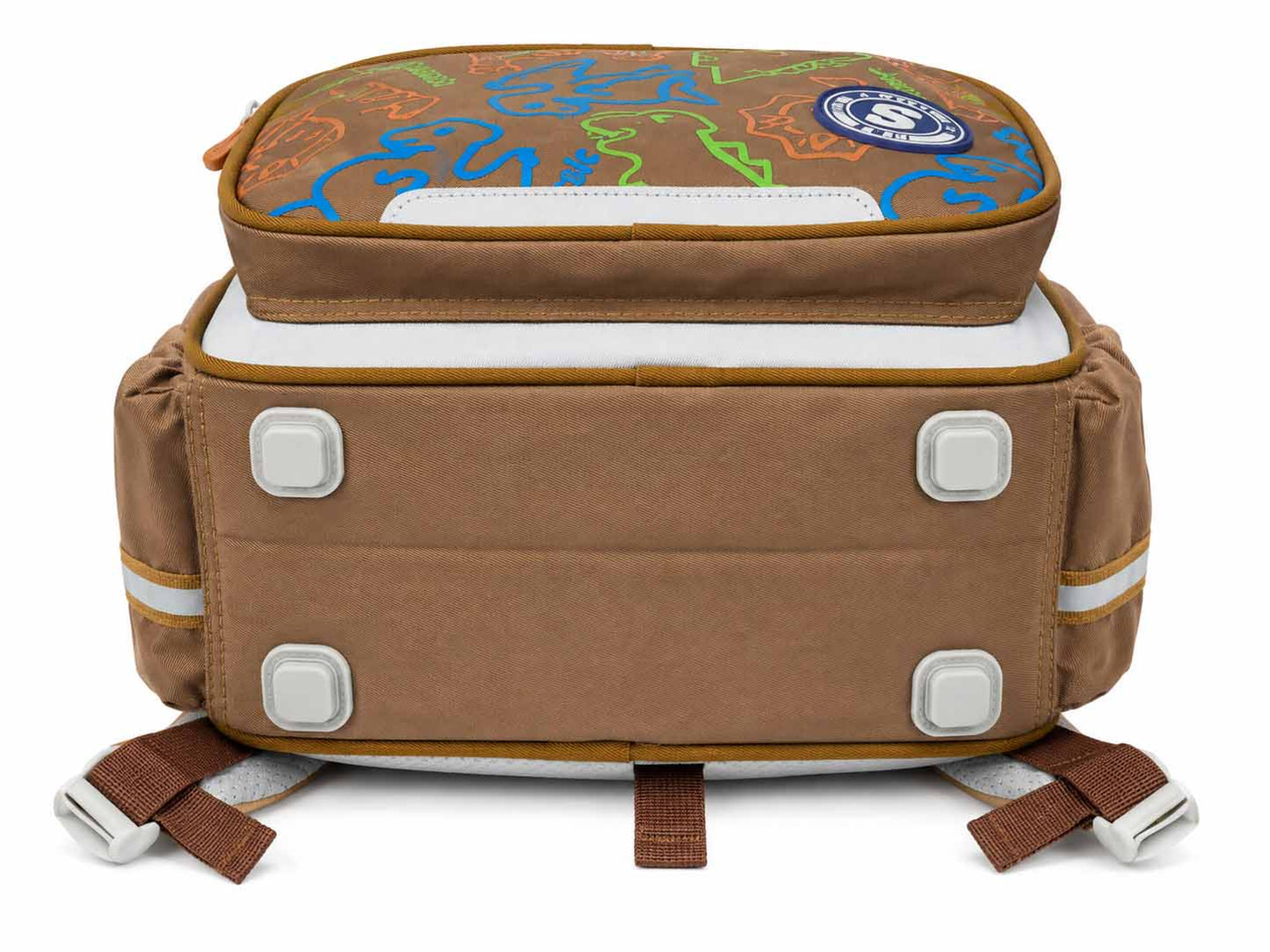 State Dinosaur School Backpack 16Inch | Kids School Bag with Multiple Compartments, Reflective Strips & Side Bottle Pockets