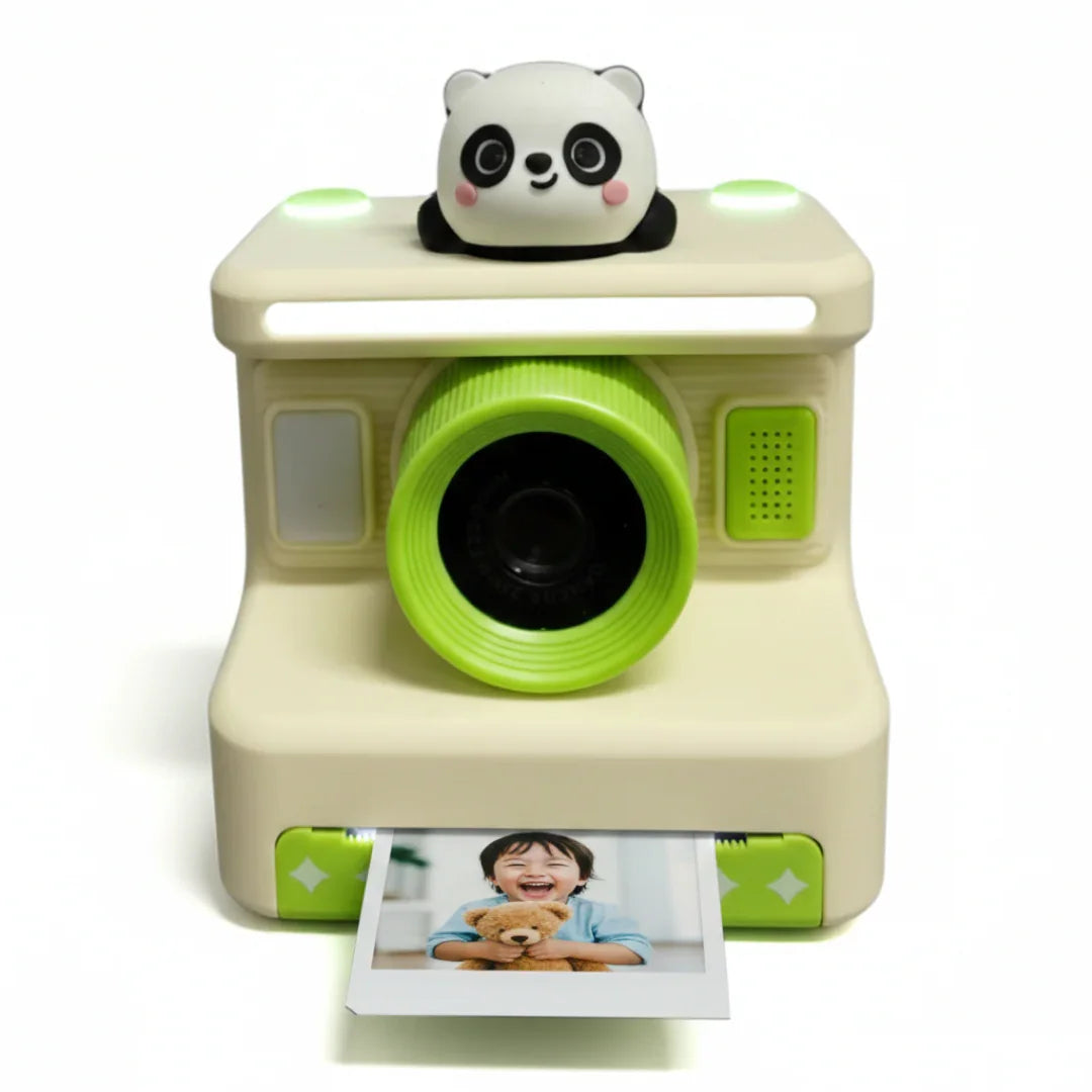 MagicSnap Panda Instant Print Camera for Kids – 1080P Digital Video, 2.4" Display, Thermal Ink-Free Printing