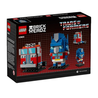LEGO 40803 Transformers Brickheadz Optimus Prime Robot & Vehicle Set |Buildable Robot & Truck Model with Spinning Wheels Collectible Toy for Ages 10+