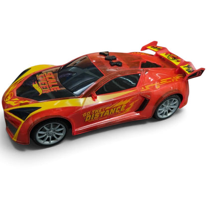 Hot Wheels Red Shade Electric Drive Toy Sports Car with Lights, Engine Sound and Music for Kids Ages 3+ – Red and Yellow