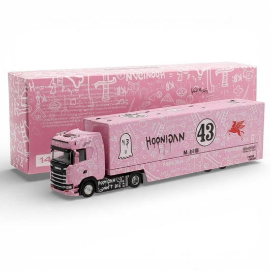 Maxwell 1:64 Scania S730 Pink Enclosed Double Deck Truck – Diecast Metal Collectible Model
