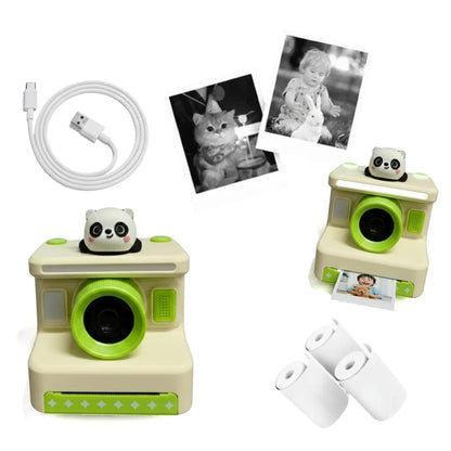 MagicSnap Panda Instant Print Camera for Kids – 1080P Digital Video, 2.4" Display, Thermal Ink-Free Printing