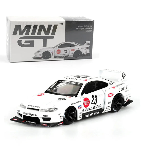 Mini GT 1:64 LB★Works Racing Duo – McLaren 720S GT3 Motul #9 & Nissan Silvia S15 Liberty Walk #23 Diecast Models