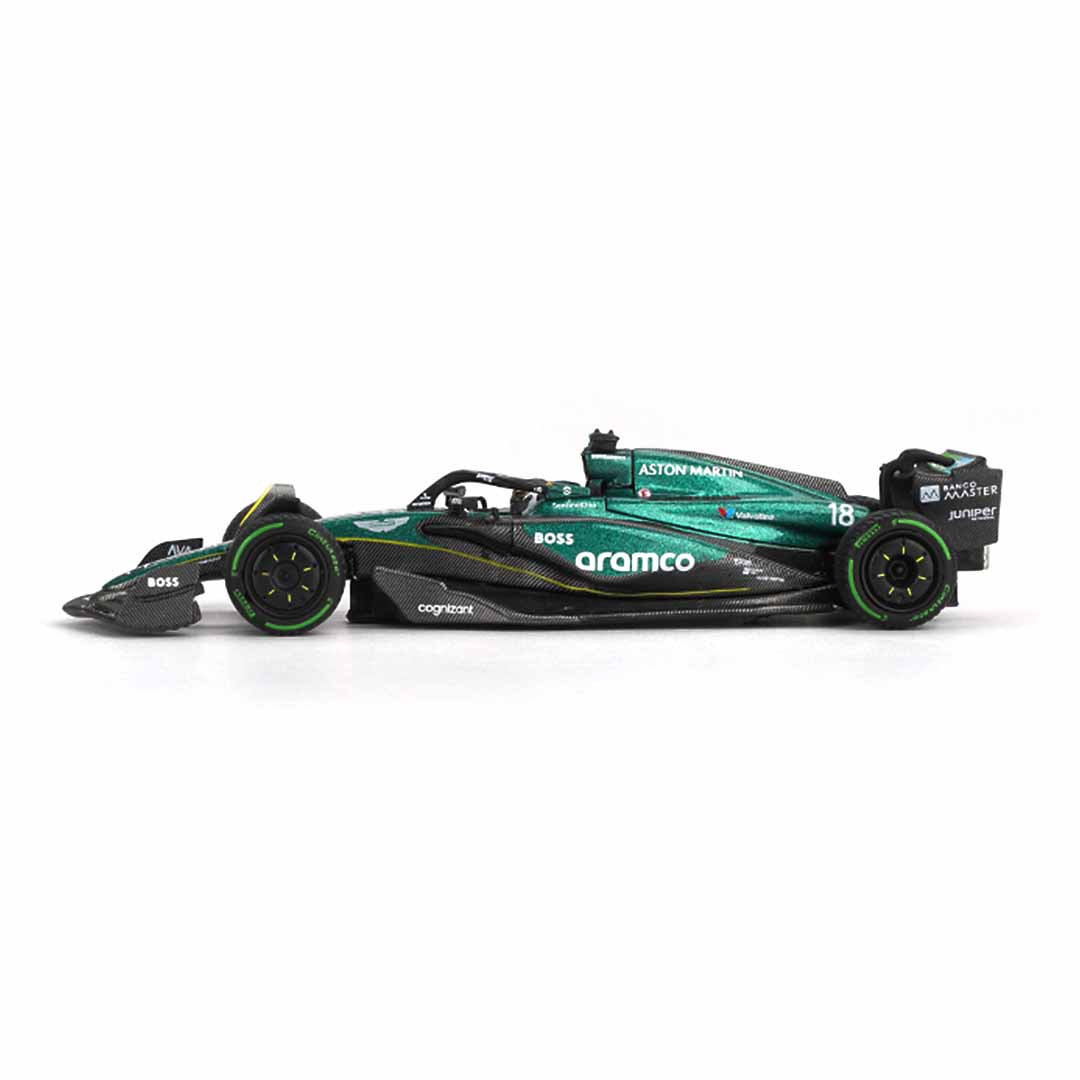MINI GT 1:64 Aston Martin AMR24 #18 Lance Stroll 2024 Canadian GP Formula One Die-Cast Model Car