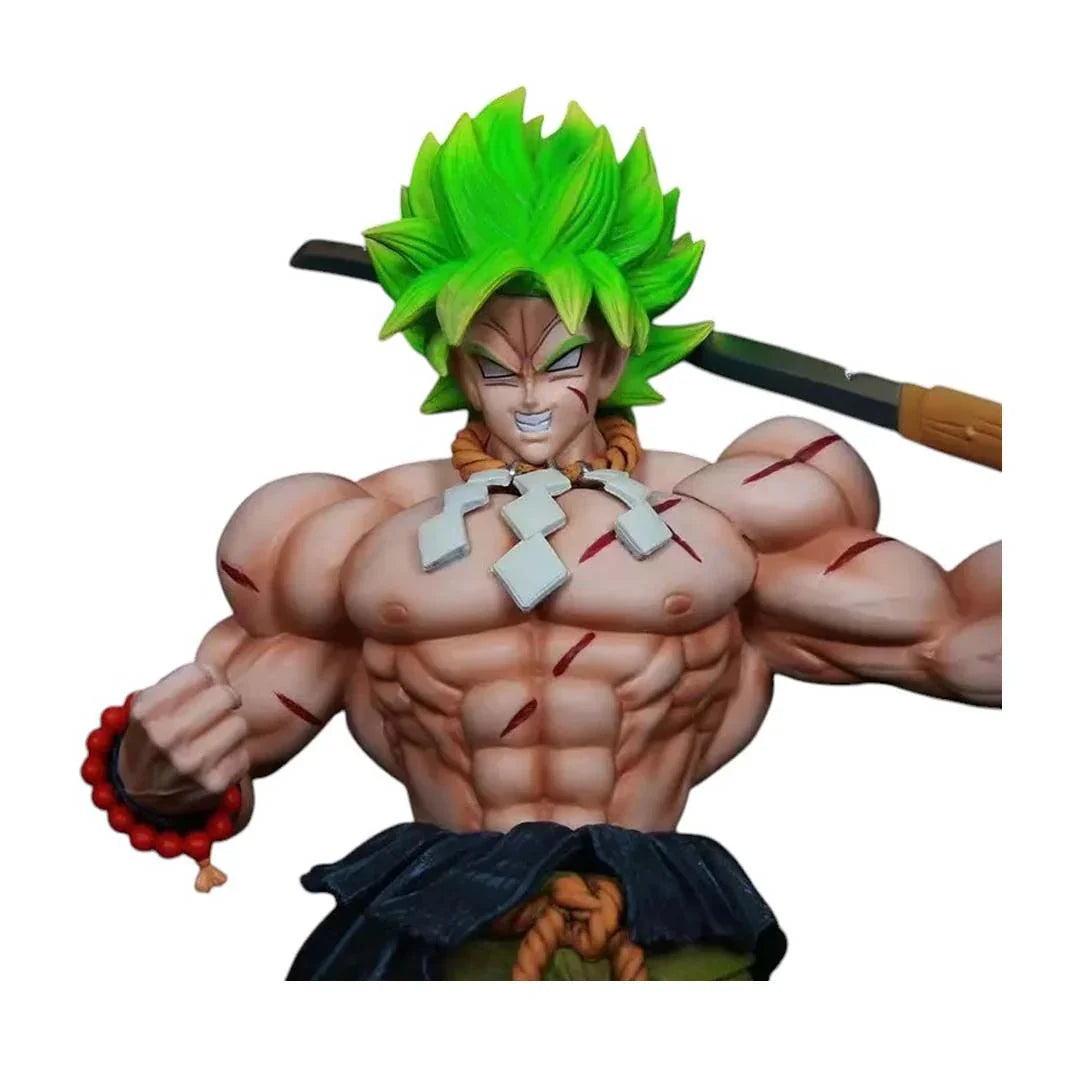 Dragon Ball Z Super Saiyan Broly Anime Ultimate Action Figure Statue 36cm – Green Hair Battle Edition Statue with Sword & Base – Collectible Action Model Toy HW - Jaiman Toys