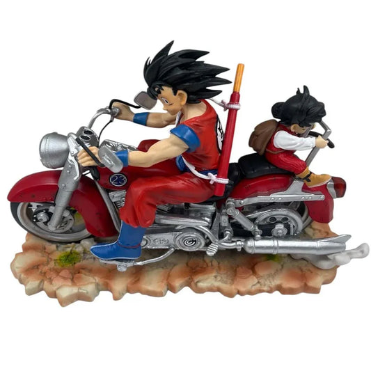 Dragon Ball Z Goku & Gohan on Motorcycle Collectible Statue – Anime Resin Model HW - Jaiman Toys