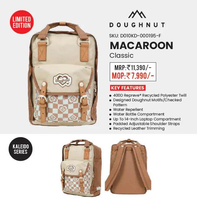 Doughnut Macaroon Classic Kaleido Series Backpack – Mushroom Checked (16 L) - Jaiman Toys