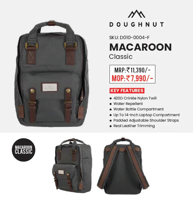 Doughnut Macaroon Multicolor 16L Backpack – Lightweight Water-Repellent Daypack for Girls & Women (Travel, School, College, Daily Use) - Jaiman Toys