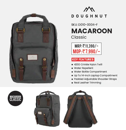 Doughnut Macaroon Multicolor 16L Backpack – Lightweight Water-Repellent Daypack for Girls & Women (Travel, School, College, Daily Use) - Jaiman Toys