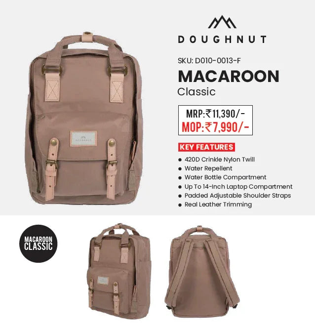 Doughnut Macaroon Multicolor 16L Backpack – Lightweight, Water-Resistant Daypack for School, College, Travel & Daily Use (For Women & Girls) - Jaiman Toys