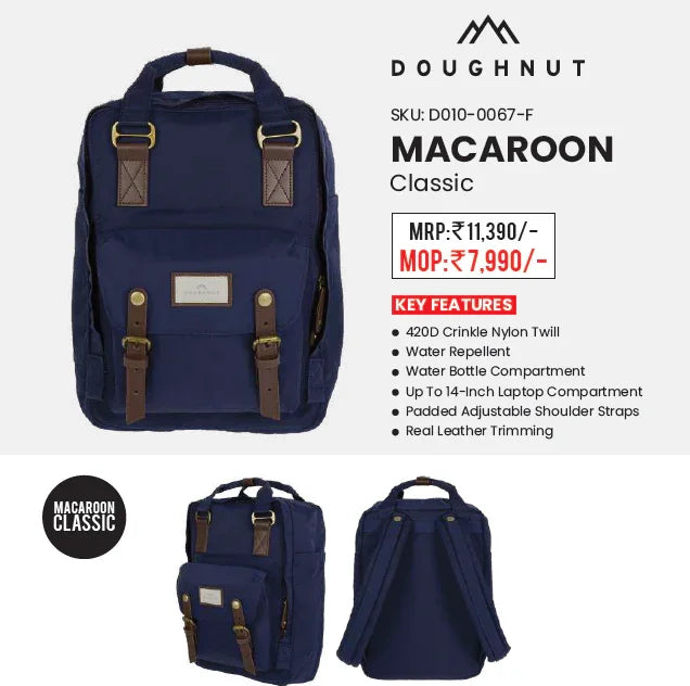 Doughnut Macaroon Multicolor 16L Backpack – Lightweight Water-Repellent Daypack for Women & Girls (Travel, School, College Use) - Jaiman Toys