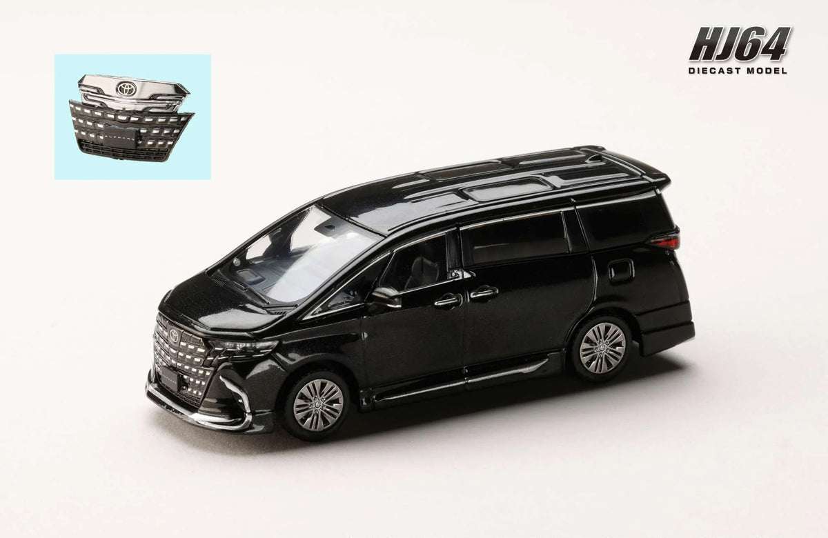Hobby Japan 1:64 Toyota Alphard Z (H40W) Black Die-Cast Model with Display Case | HJ642078CBK