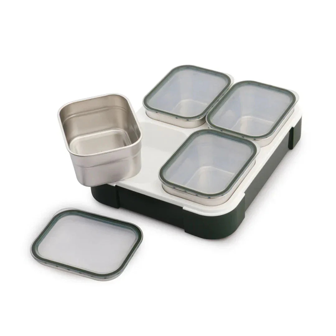 Stainless Steel Kids Lunch Box 1060ML – 4 Compartment Bento Box with Tableware & Insulated Bag | Leakproof, BPA-Free & Dishwasher Safe