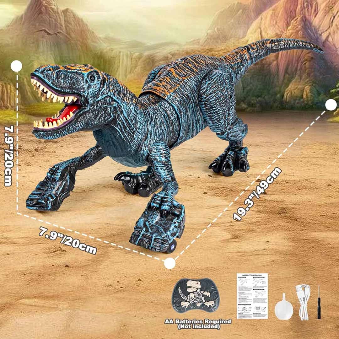 Remote Control 2.4G Tyrannosaurus Rex  Dinosaur Toy with Mist Spray, LED Lights & Roaring Sound – 2.4G RC Rechargeable Steam Emitting T-Rex for Kids 3+ Years