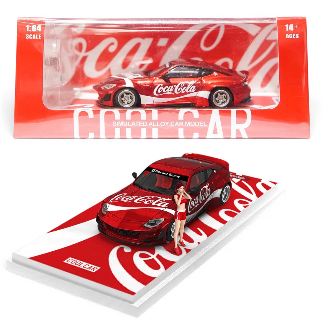 Cool Car 1:64 Nissan 400Z Coca-Cola Limited Edition Diecast Model Car | Set of 2 Variants with Figure