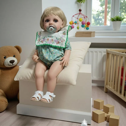 Lifelike Reborn Baby Girl Doll – Toddler with Realistic Sound & Brown Hair