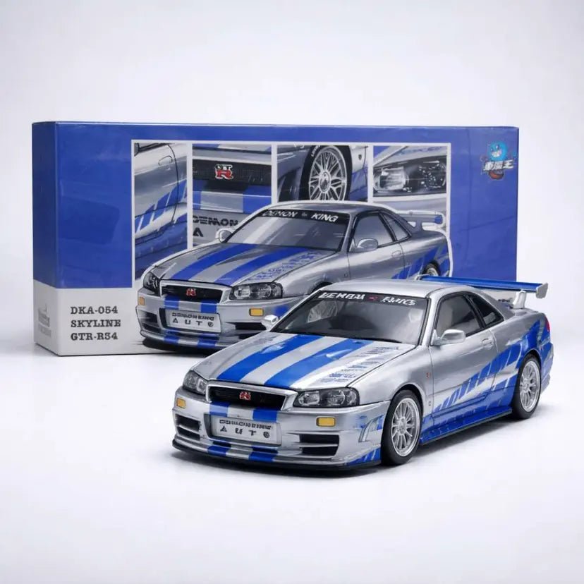 Demon King DKA-054 Nissan Skyline GT-R R34 (Chase Piece) – 1:64 Premium JDM Die-Cast Model