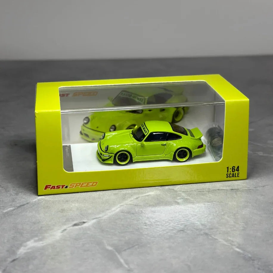 Fast & Speed 1:64 scale diecast model of a Green. RWB 964 - Jaiman Toys