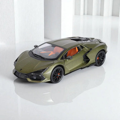 JOY JUNCTION 1:24 Lamborghini Diecast Car Model -Olive Green with openable door, pull back action light and sound (JJ263) - Jaiman Toys
