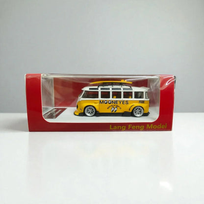 1:64 Lang Feng Volkswagen Bus MOONEYES Edition Diecast Model Car with Surfboard - Jaiman Toys