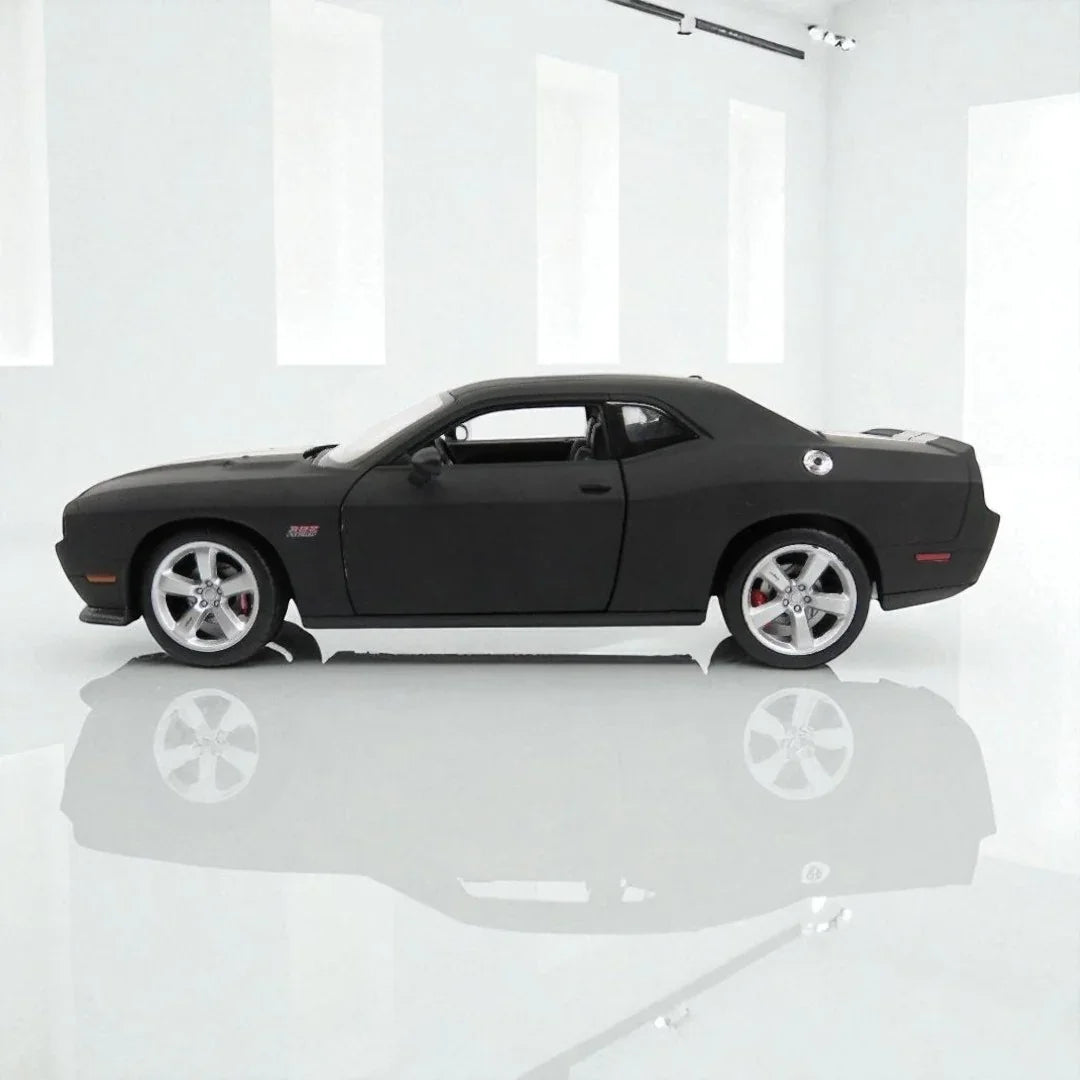 WELLY 1:24 2012 Dodge Challenger SRT Die-Cast Model – Black | Openable Doors (24049) - Jaiman Toys