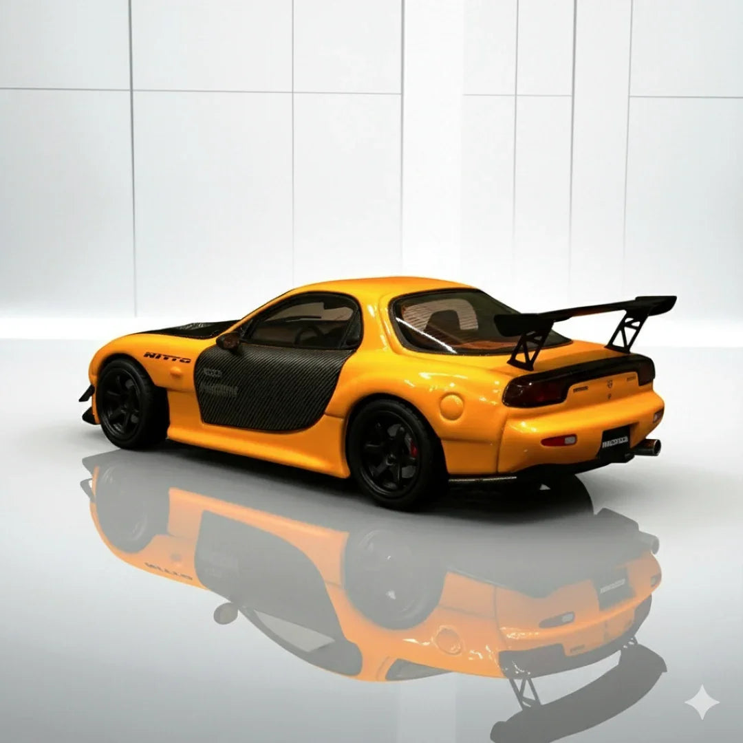 BSC 1:64 Mazda RX-7 FD3S Edition – Orange Diecast Model Car - Jaiman Toys