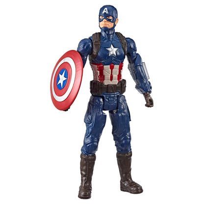(Box Damage) Marvel Avengers Titan Hero Series Captain America 12-Inch Action Figure | Super Hero Collectible Toy with Shield | Captain America Figure for Kids, Boys & Girls Ages 4+