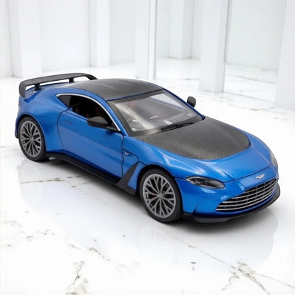 Joy Junction 1:32 Aston Martin V12 Vantage Diecast Metal Car Model – Blue, Opening Doors