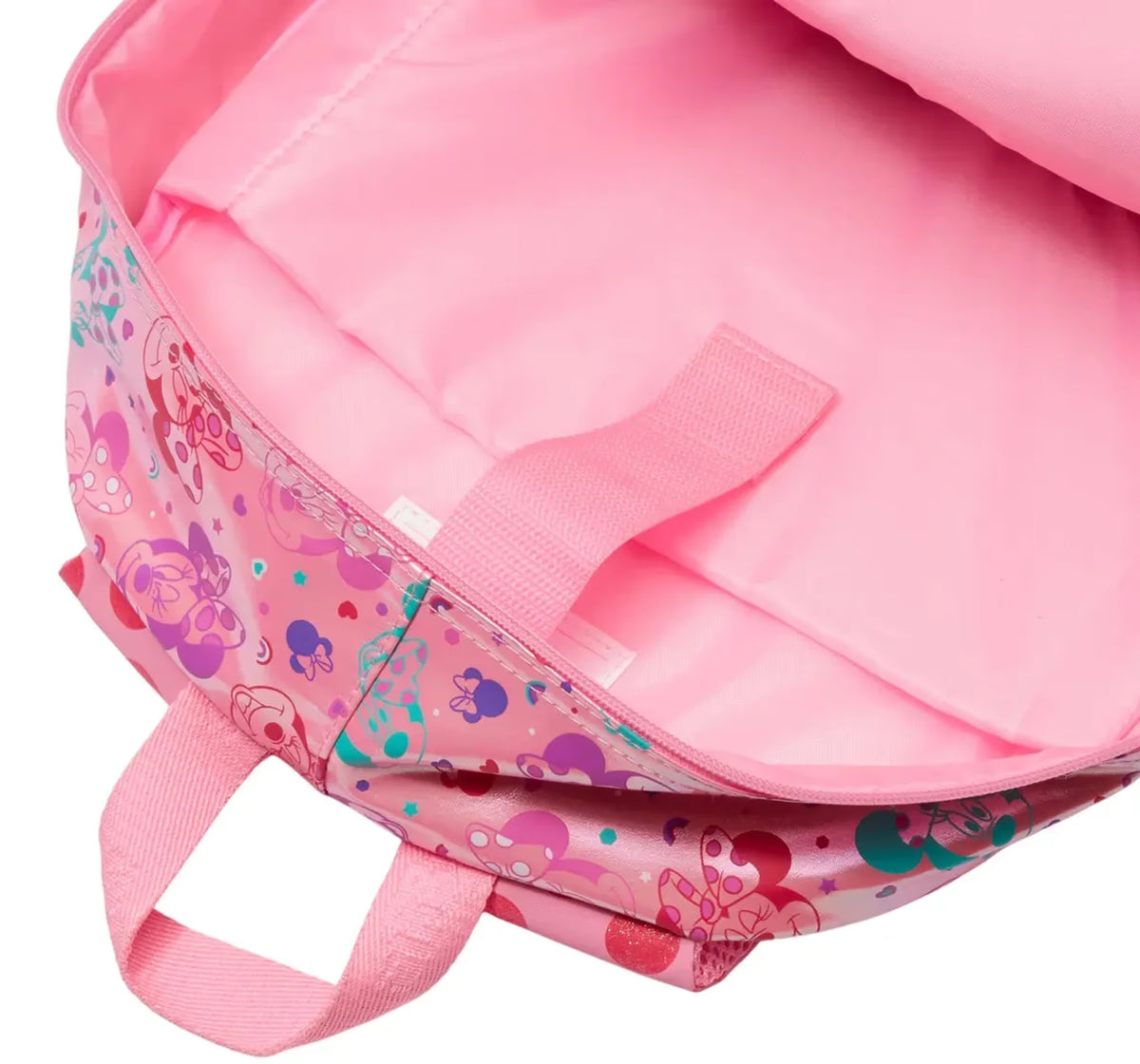 Disney x Smiggle Minnie Mouse Kids School Backpack – Pink Polka Dot Bag with Fabric Ears & Glitter Bow