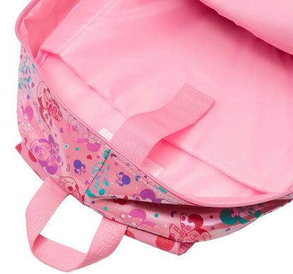 Disney x Smiggle Minnie Mouse Kids School Backpack – Pink Polka Dot Bag with Fabric Ears & Glitter Bow
