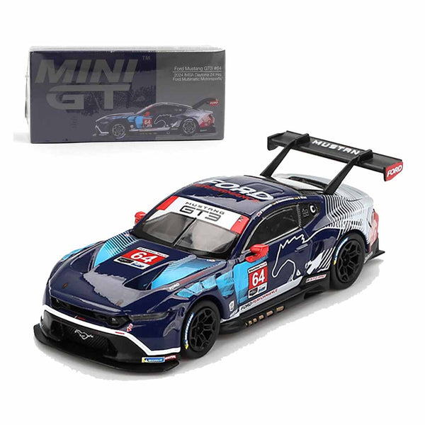MINI GT MGT00898-L Ford Mustang GT3 #64 2024 IMSA Daytona 24 Hrs 1:64 Scale Diecast Model Car