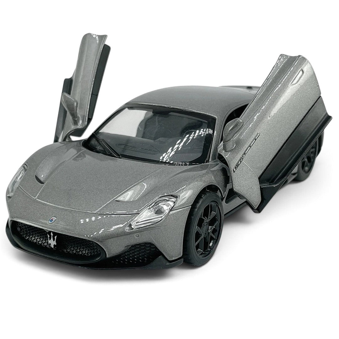 MSZ 1:32 Maserati MC20 Grey Die-Cast Model Car with Pull-Back Action & Butterfly Doors