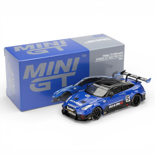 Mini GT 1:64 LB-Silhouette WORKS GT Nissan 35GT-RR Ver.2 Blue – Liberty Walk Widebody Diecast Model