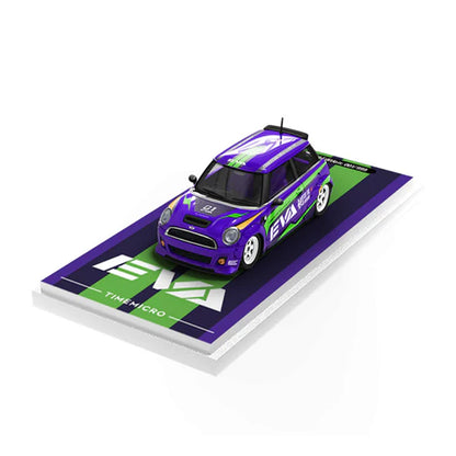 Time Micro 1:64 Mini Cooper Racing Edition Diecast Model Car – Purple & Green