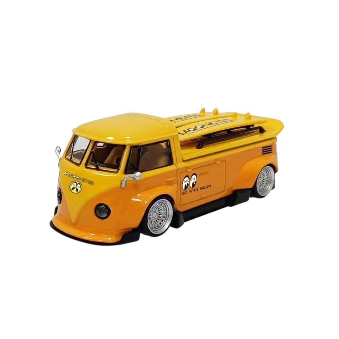 LMLF 1:64 Volkswagen Bus MOONEYES Edition Diecast Model Car – Yellow - Jaiman Toys
