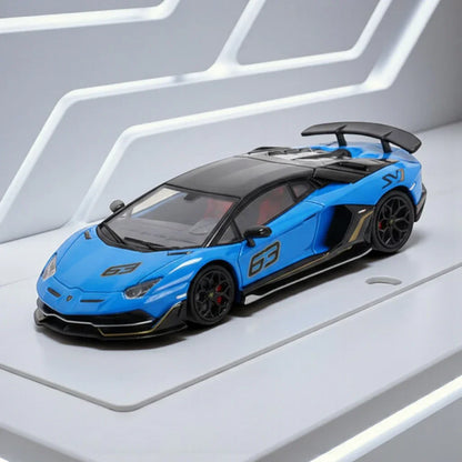 Maxwell 1:64  Aventador SVJ 63 Blue  Diecast Car Model