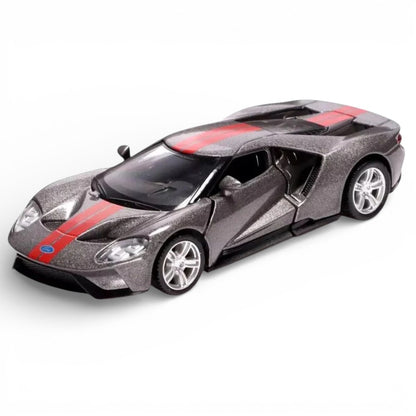 RMZ City 1:36 Ford GT Diecast Car Model – Metalic Grey| Openable Doors, Sound & Light
